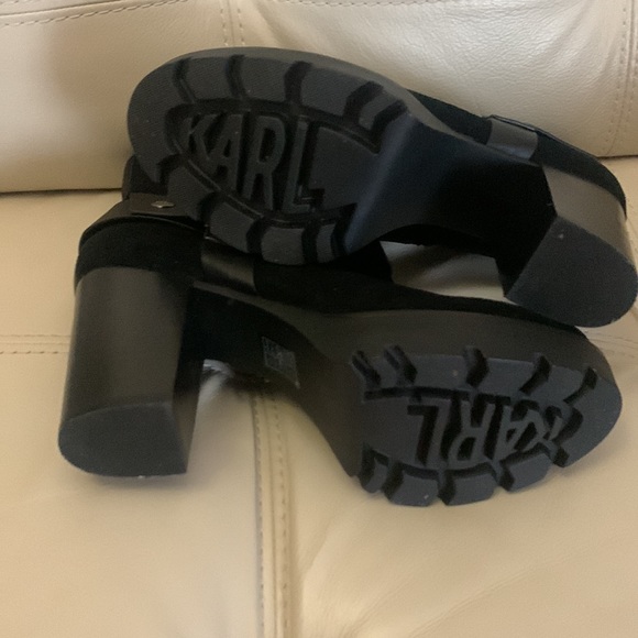 Karl Lagerfeld Platform Leather Booties Size 8 NIB - Picture 3 of 11